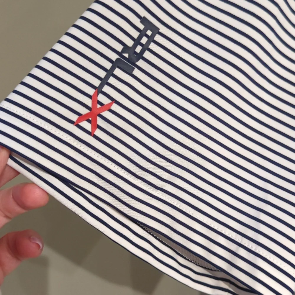 Vacation Golf Ralph Lauren X Active Wear XL Polo White Blue Striped Nautical